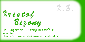 kristof bizony business card